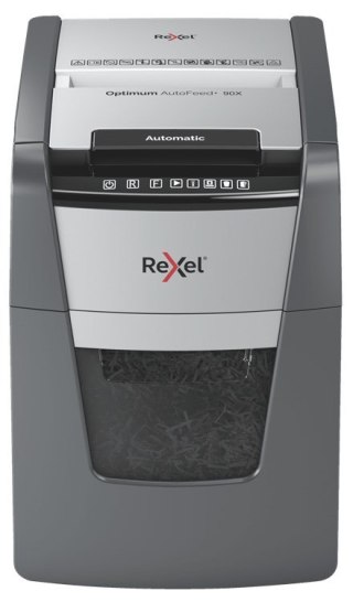 REXEL Rexel Niszczarka Optimum AutoFeed+ 90X, (P-4), 90 kartek, 34 l kosz (WYPRZEDAŻ)