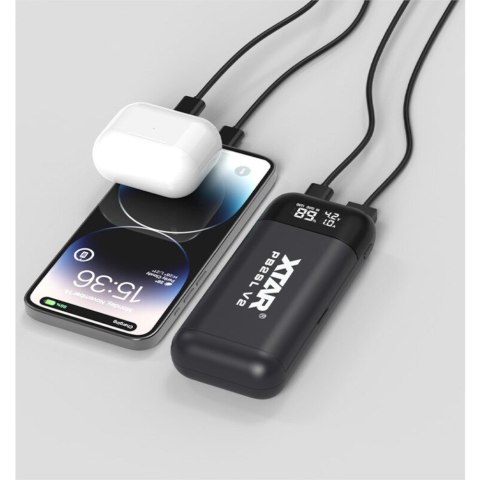 XTAR XTAR ŁADOWARKA Z FUNKCJĄ POWER BANK DO AKUMULATORÓW CYLINDRYCZNYCH LI-ION 18650/20700/21700 CZARNA - 2 KANAŁY PB2SLV2