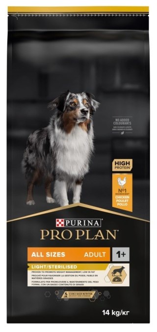 PURINA NESTLE PURINA PRO PLAN Adult Light/Sterilised - sucha karma dla psa - 14 kg (WYPRZEDAŻ)