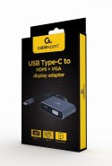 GEMBIRD GEMBIRD ADAPTER USB TYPU C NA HDMI + VGA NA KABLU SZARY