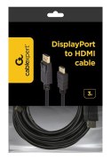 GEMBIRD Kabel GEMBIRD CC-DP-HDMI-3M ( DisplayPort M - HDMI M -; 3m; kolor czarny)