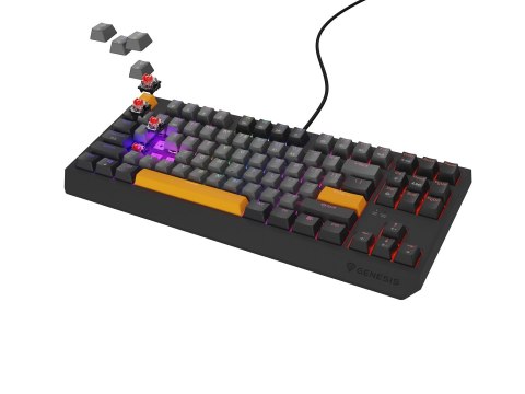 GENESIS KLAWIATURA DLA GRACZY GENESIS THOR 230 TKL ANCHOR GRAY NEGATIVE US RGB MECHANICZNA OUTEMU RED (WYPRZEDAŻ)