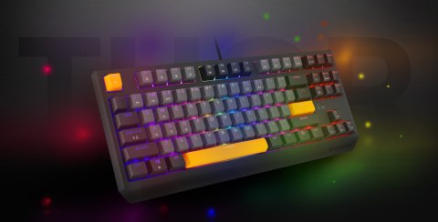 GENESIS KLAWIATURA DLA GRACZY GENESIS THOR 230 TKL ANCHOR GRAY NEGATIVE US RGB MECHANICZNA OUTEMU RED (WYPRZEDAŻ)
