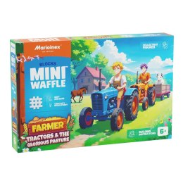 Marioinex MARIOINEX Klocki Mini Waffle Farmer Traktory i wypasiona łąka, 110 elementów