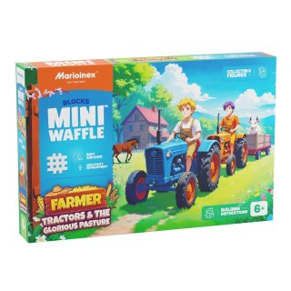 Marioinex MARIOINEX Klocki Mini Waffle Farmer Traktory i wypasiona łąka, 110 elementów