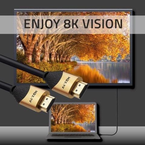 Qoltec QOLTEC KABEL HDMI V2.1 ULTRA HIGH SPEED 8K | 60HZ | 30AWG | GOLD
