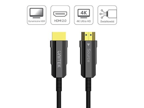 UNITEK UNITEK KABEL OPTYCZNY HDMI 2.0 Active Optical Cable 4K 60HZ 20M