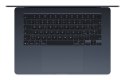 Apple Apple MacBook Air 15,3"Retina 500nit M4 chip with 10-core CPU + 10-core GPU 16GB SSD256 2xTB4 BLKB 1Y Midnight (WYPRZEDAŻ)