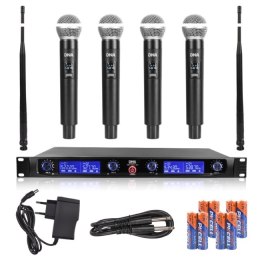 DNA PROFESSIONAL DNA WM4 VOCAL SET - Mikrofon bezprzewodowy, 4x nadajnik doręczny, system nagłośnienia UHF