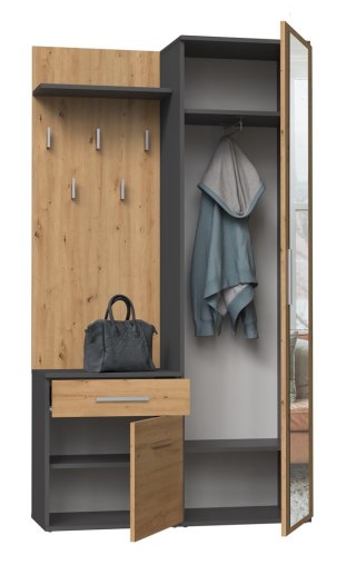 TOP E SHOP GARDEROBA DUO ANTRACYT/ARTISAN KOMPLET