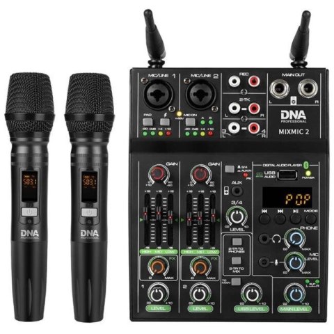 DNA PROFESSIONAL DNA MIXMIC 2 - Mikser audio, USB Bluetooth + 2x mikrofony bezprzewodowe