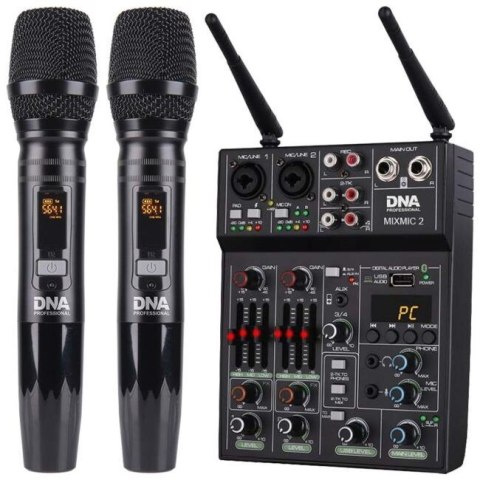 DNA PROFESSIONAL DNA MIXMIC 2 - Mikser audio, USB Bluetooth + 2x mikrofony bezprzewodowe