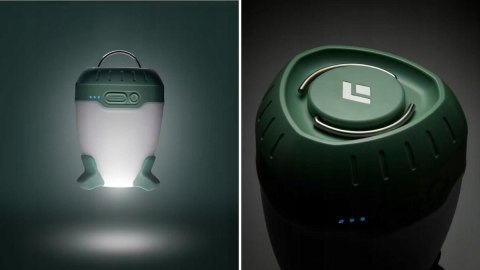 Black Diamond Latarka biwakowa Black Diamond Orbiter 450, desert sage + Chusta wielofunkcyjna Buff Merino Lightweight, solid black