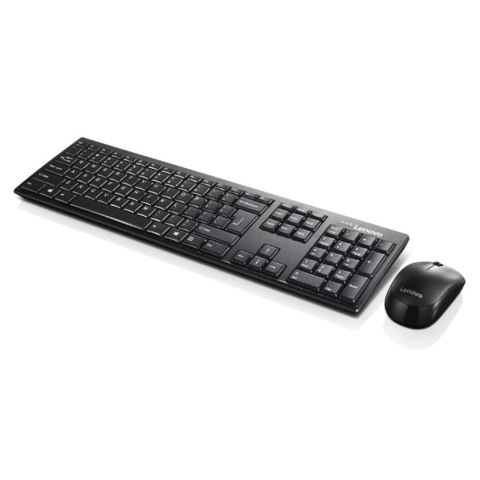 Lenovo Zestaw klawiatura + mysz Lenovo 100 Wireless Combo Keyboard & Mouse GX30L66303 (USB 2.0; (EN); kolor czarny; optyczna; 1000 DPI)