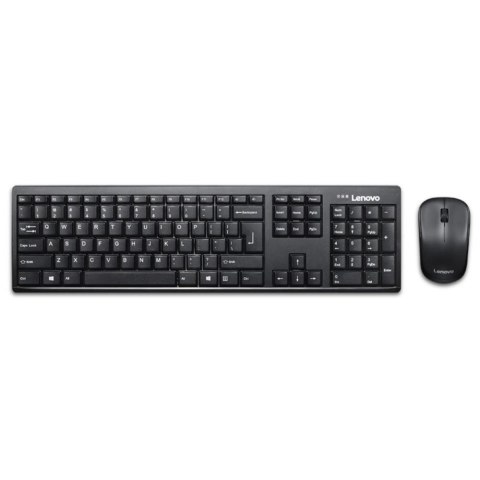 Lenovo Zestaw klawiatura + mysz Lenovo 100 Wireless Combo Keyboard & Mouse GX30L66303 (USB 2.0; (EN); kolor czarny; optyczna; 1000 DPI)