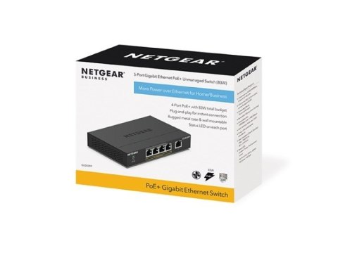 NETGEAR Switch Netgear GS305PP-300EUS 5p PoE 120W (PoE+: 4p) Unmanaged Gigabit