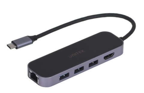 UNITEK UNITEK HUB USB-C 3.1, RJ-45,3XUSB-A,HDMI,4K,PD100W