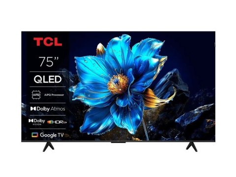 TCL Telewizor TCL 75T69C QLED 75" 4K Ultra HD Google TV Dolby Atmos DVB-T2 Metaliczny