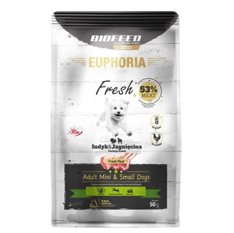 BIOFEED BIOFEED Euphoria fresh meat Adult Indyk/Jagnię XS/S 50gr