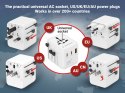 GEMBIRD GEMBIRD UNIWERSALNY ADAPTER PODRÓŻNY 20 W, BIAŁY