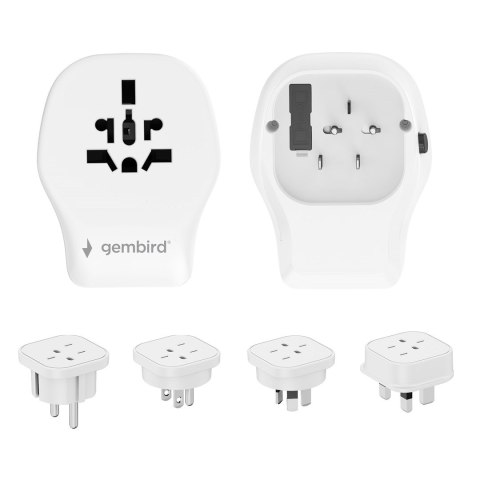 GEMBIRD GEMBIRD UNIWERSALNY ADAPTER PODRÓŻNY 20 W, BIAŁY