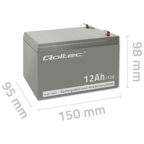 Qoltec QOLTEC AKUMULATOR AGM | 12V | 12AH