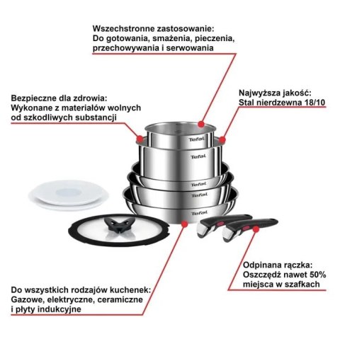 Tefal Zestaw garnków TEFAL Ingenio Emotion L897SA74 10ele