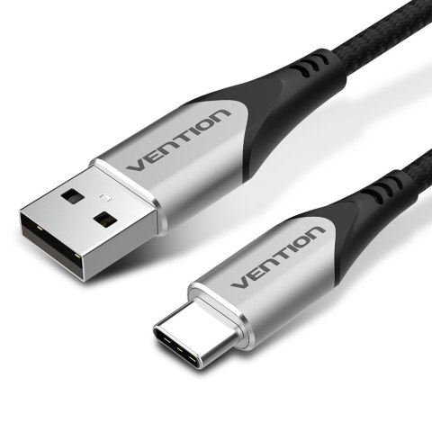Vention Kabel USB-A do USB-C Vention w oplocie 3A 480Mbps 1m szary