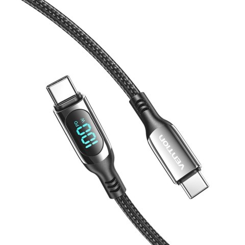 Vention Kabel USB-C do USB-C Vention USB 2.0 5A 1.2m z wyświetlaczem czarny