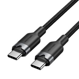 Vention Kabel USB-C do USB-C Vention w oplocie 3A 480Mbps 60W PD 2m czarny
