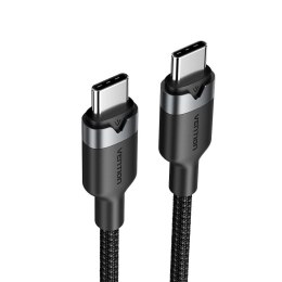 Vention Kabel USB-C do USB-C Vention w oplocie 3A 480Mbps 60W PD 2m czarny