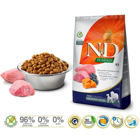 Farmina FARMINA N&D GF PUMPKIN LAMB&BLUEBERRY ADULT MEDIUM/