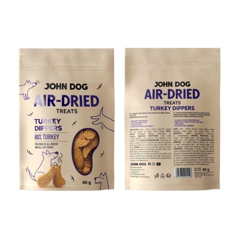 JOHN DOG JOHN DOG AIR DRIED TURKEY DIPPERS 80G- przysmak