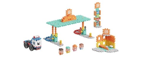 Marioinex MARIOINEX Klocki Mini Waffle City Stacja paliw, 148 elementów