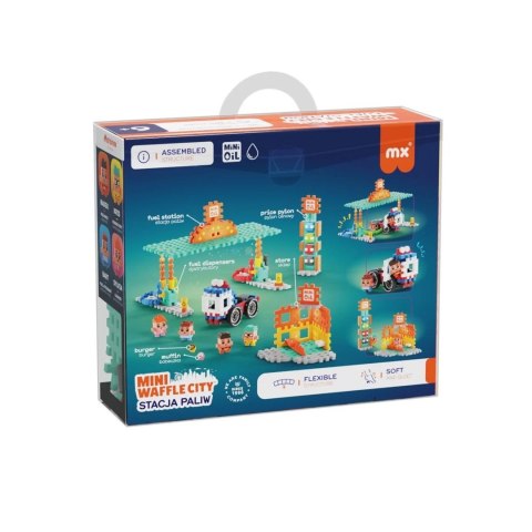 Marioinex MARIOINEX Klocki Mini Waffle City Stacja paliw, 148 elementów