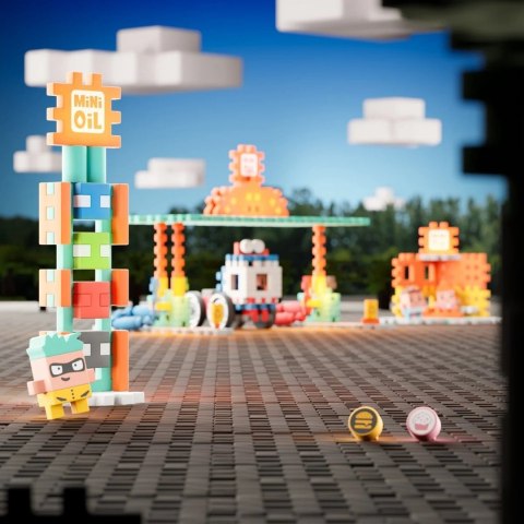 Marioinex MARIOINEX Klocki Mini Waffle City Stacja paliw, 148 elementów