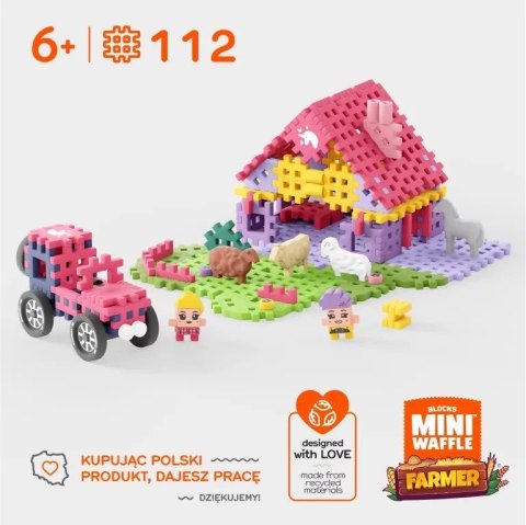 Marioinex MARIOINEX Klocki Mini Waffle Farmer Urocze ranczo, 112 elementów