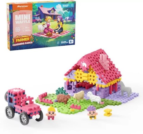 Marioinex MARIOINEX Klocki Mini Waffle Farmer Urocze ranczo, 112 elementów