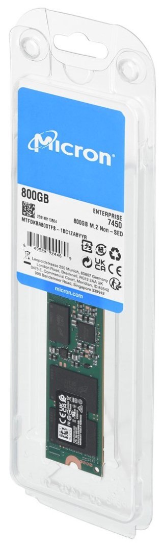 Micron Dysk SSD Micron 7450 MAX 800GB M.2 (22x80) NVMe Gen4 MTFDKBA800TFS-1BC1ZABYYR (DWPD 3)