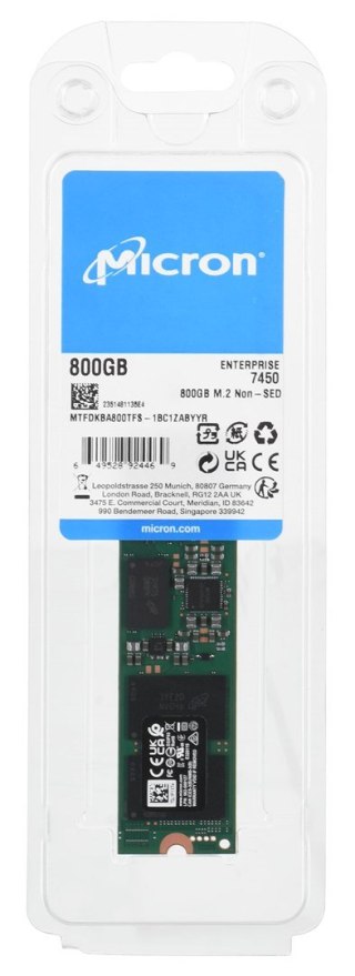 Micron Dysk SSD Micron 7450 MAX 800GB M.2 (22x80) NVMe Gen4 MTFDKBA800TFS-1BC1ZABYYR (DWPD 3)