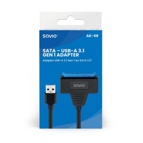 SAVIO SAVIO ADAPTER SATA (F) - USB-A 3.1 GEN 1 (M) DO DYSKÓW 2.5" AK-68