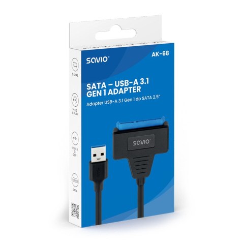 SAVIO SAVIO ADAPTER SATA (F) - USB-A 3.1 GEN 1 (M) DO DYSKÓW 2.5" AK-68