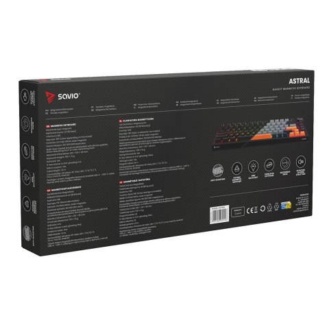 SAVIO SAVIO KLAWIATURA MAGNETYCZNA ASTRAL BLACK OUTEMU WHITE JADE RGB 3 KOLORY KEYCAPÓW
