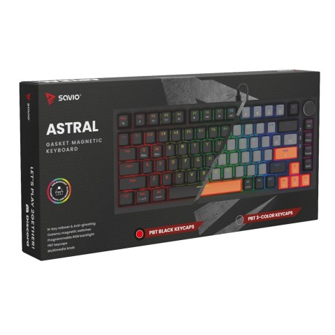 SAVIO SAVIO KLAWIATURA MAGNETYCZNA ASTRAL BLACK OUTEMU WHITE JADE RGB