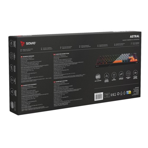 SAVIO SAVIO KLAWIATURA MAGNETYCZNA ASTRAL BLACK OUTEMU WHITE JADE RGB