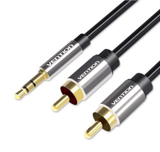 Vention Kabel audio 3,5 mm męski na 2RCA męski 3 m czarny