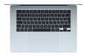 Apple Apple MacBook Air 15,3"Retina 500nit M4 chip with 10-core CPU + 10-core GPU 24GB SSD512 2xTB4 BLKB 1Y Sky Blue (WYPRZEDAŻ)