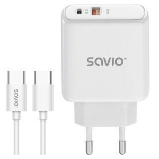 SAVIO SAVIO ŁADOWARKA SIECIOWA 20W + KABEL QUICK CHARGE POWER DELIVERY 3.0 BIAŁA LA-13