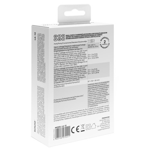 SAVIO SAVIO ŁADOWARKA SIECIOWA 20W QUICK CHARGE POWER DELIVERY 3.0 LA-12