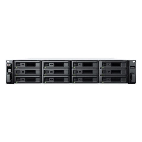 Synology NAS Synology RS2423RP+; 2U RACK; 12x (3.5" SATA HDD/2.5" SATA HDD); AMD Ryzen V1780B; 8 GB DDR4 ECC UDIMM (max. 32GB), 2x 1GbE R